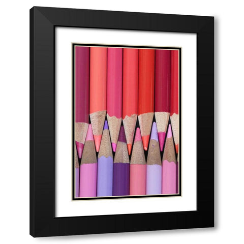 Colored Pencils V Black Modern Wood Framed Art Print with Double Matting by Mahan, Kathy