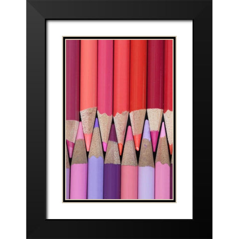 Colored Pencils V Black Modern Wood Framed Art Print with Double Matting by Mahan, Kathy