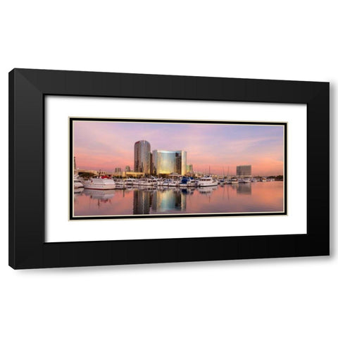San Diego Waterfront II Black Modern Wood Framed Art Print with Double Matting by Mahan, Kathy