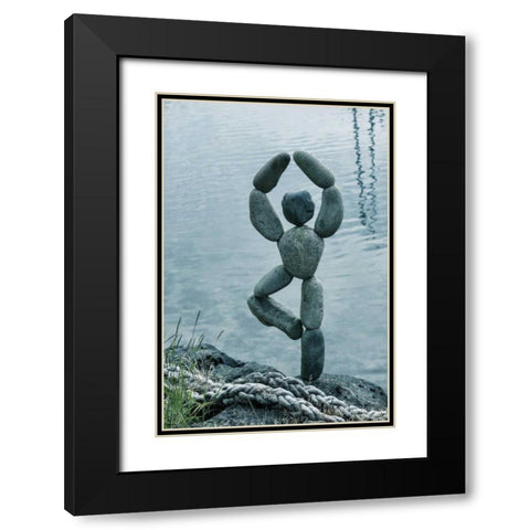 Art with Rocks I Black Modern Wood Framed Art Print with Double Matting by Mahan, Kathy
