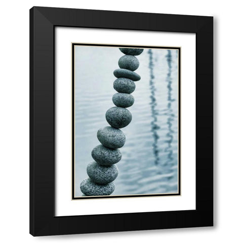 Art with Rocks II Black Modern Wood Framed Art Print with Double Matting by Mahan, Kathy