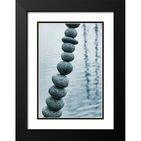 Art with Rocks II Black Modern Wood Framed Art Print with Double Matting by Mahan, Kathy