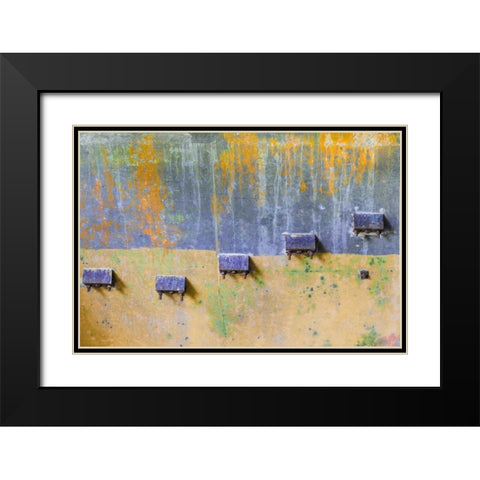 Abstract Paint III Black Modern Wood Framed Art Print with Double Matting by Mahan, Kathy
