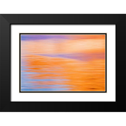 Abstract Reflection I Black Modern Wood Framed Art Print with Double Matting by Mahan, Kathy