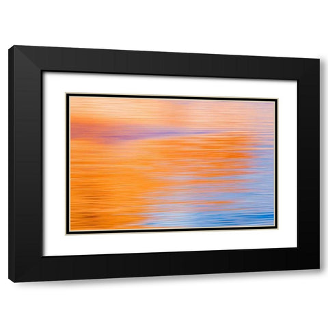 Abstract Reflection II Black Modern Wood Framed Art Print with Double Matting by Mahan, Kathy