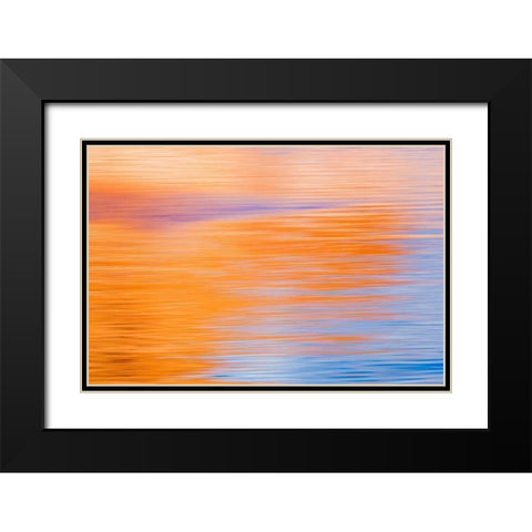 Abstract Reflection II Black Modern Wood Framed Art Print with Double Matting by Mahan, Kathy