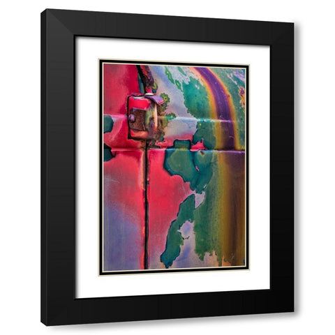 Layers of Color I Black Modern Wood Framed Art Print with Double Matting by Mahan, Kathy