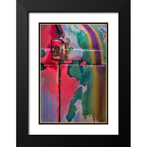 Layers of Color I Black Modern Wood Framed Art Print with Double Matting by Mahan, Kathy