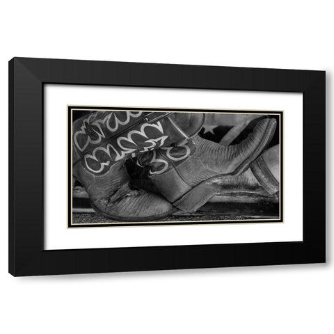 Cowboy Boots BW I Black Modern Wood Framed Art Print with Double Matting by Mahan, Kathy
