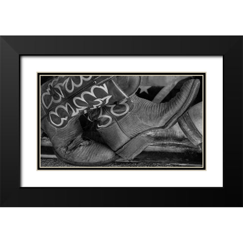 Cowboy Boots BW I Black Modern Wood Framed Art Print with Double Matting by Mahan, Kathy