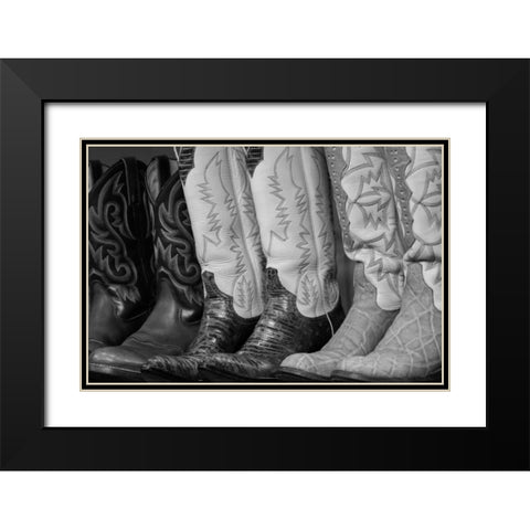 Cowboy Boots BW II Black Modern Wood Framed Art Print with Double Matting by Mahan, Kathy