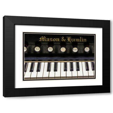 Organ Keys II Black Modern Wood Framed Art Print with Double Matting by Mahan, Kathy