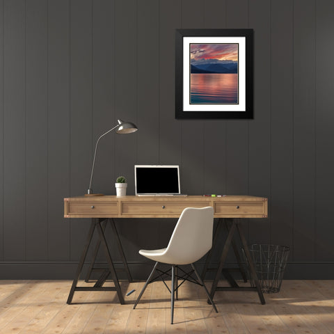 Salish Sea Sunset Black Modern Wood Framed Art Print with Double Matting by Mahan, Kathy