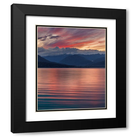 Salish Sea Sunset Black Modern Wood Framed Art Print with Double Matting by Mahan, Kathy
