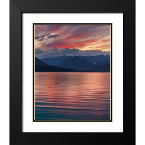 Salish Sea Sunset Black Modern Wood Framed Art Print with Double Matting by Mahan, Kathy