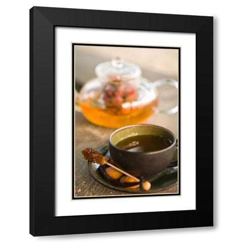 Tea Time Black Modern Wood Framed Art Print with Double Matting by Millet, Karyn