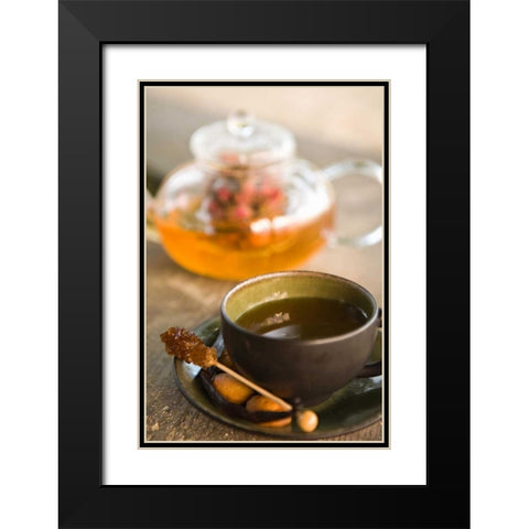 Tea Time Black Modern Wood Framed Art Print with Double Matting by Millet, Karyn