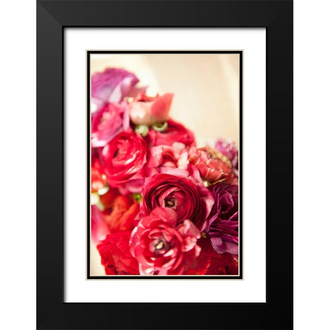 Peony Bouquet I Black Modern Wood Framed Art Print with Double Matting by Millet, Karyn