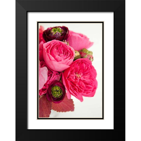 Peony Bouquet II Black Modern Wood Framed Art Print with Double Matting by Millet, Karyn