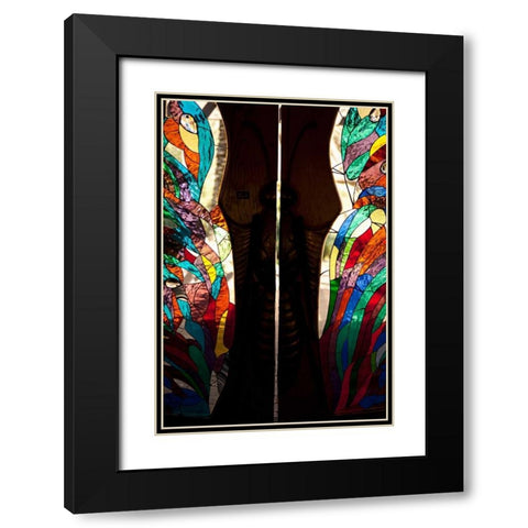 Stained Glass I Black Modern Wood Framed Art Print with Double Matting by Millet, Karyn