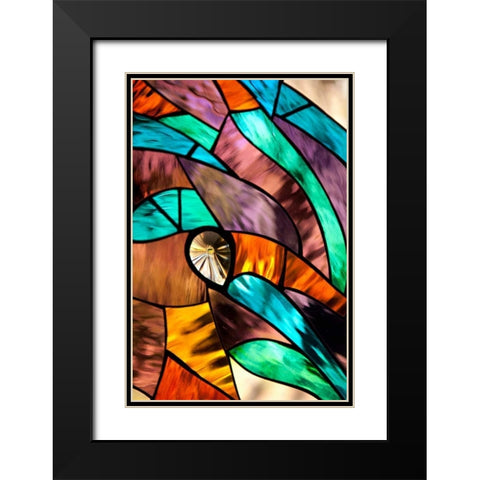 Stained Glass II Black Modern Wood Framed Art Print with Double Matting by Millet, Karyn