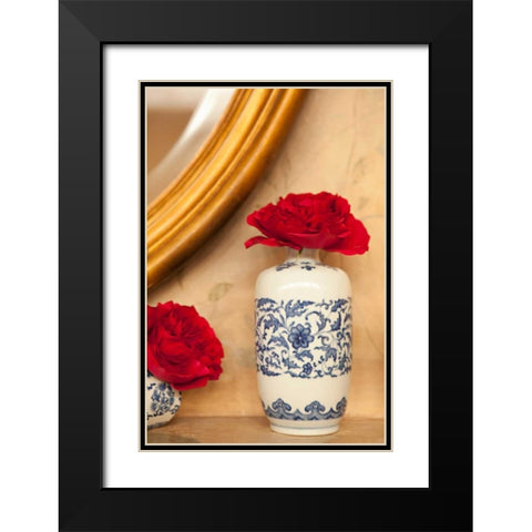 Oriental Vase Black Modern Wood Framed Art Print with Double Matting by Millet, Karyn