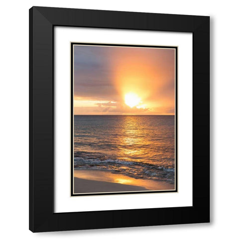 Island Sunset III Black Modern Wood Framed Art Print with Double Matting by Millet, Karyn