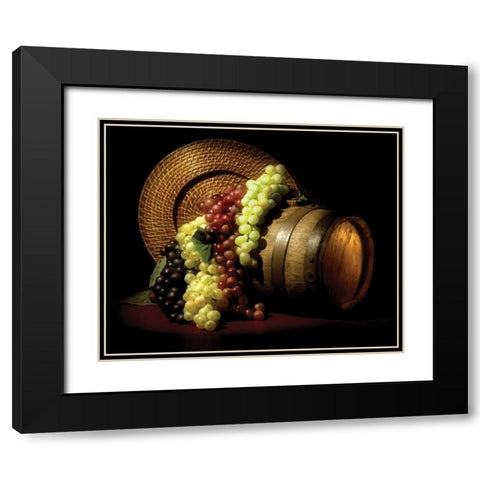 Wine Grapes Black Modern Wood Framed Art Print with Double Matting by McNemar, C. Thomas