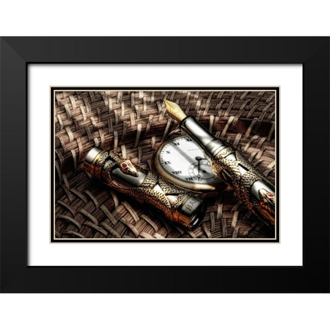 Fountain Pen Still Life Black Modern Wood Framed Art Print with Double Matting by McNemar, C. Thomas
