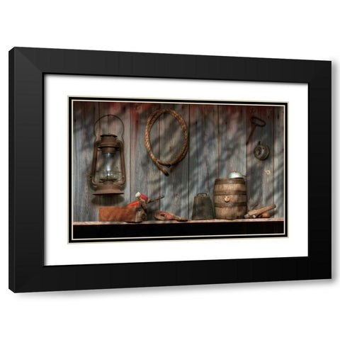 Out in the Barn II Black Modern Wood Framed Art Print with Double Matting by McNemar, C. Thomas