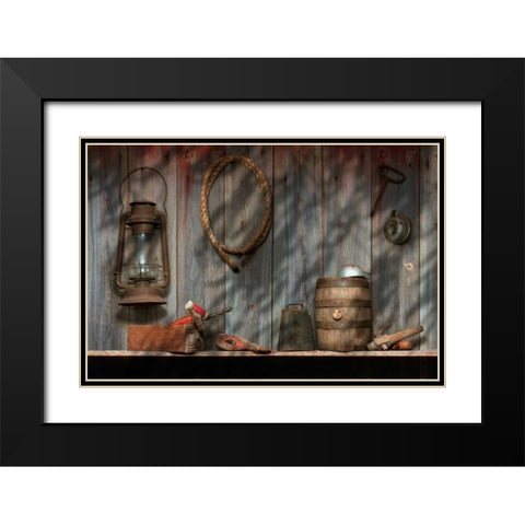 Out in the Barn II Black Modern Wood Framed Art Print with Double Matting by McNemar, C. Thomas