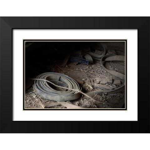Leather Strap Black Modern Wood Framed Art Print with Double Matting by McNemar, C. Thomas