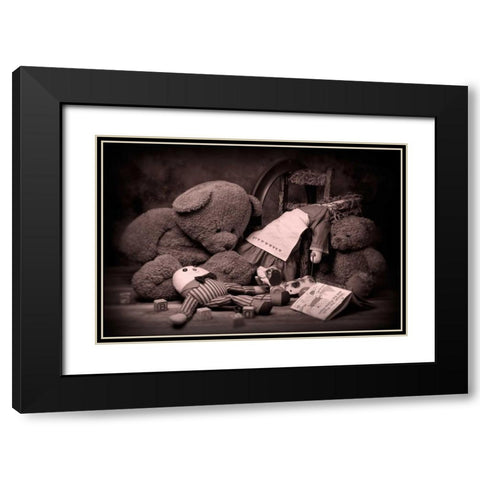 Toys Black Modern Wood Framed Art Print with Double Matting by McNemar, C. Thomas