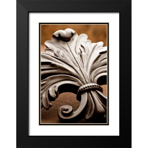 Fleur de Lis II Black Modern Wood Framed Art Print with Double Matting by McNemar, C. Thomas
