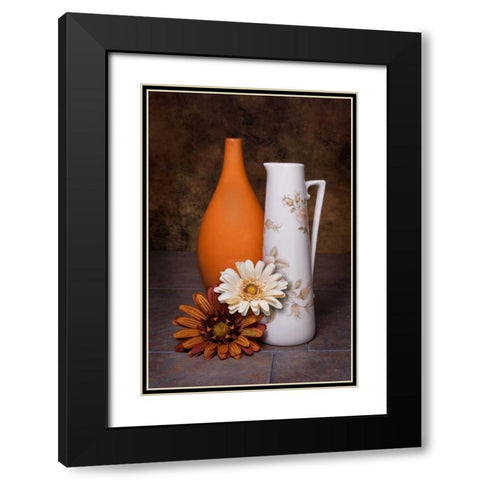Orange Vase with Pitcher II Black Modern Wood Framed Art Print with Double Matting by McNemar, C. Thomas