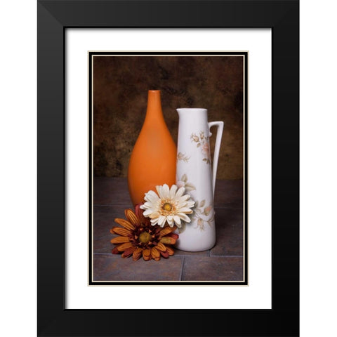 Orange Vase with Pitcher II Black Modern Wood Framed Art Print with Double Matting by McNemar, C. Thomas