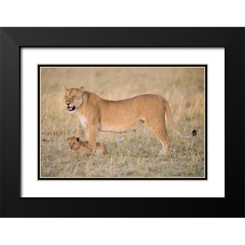 Lil Protection Black Modern Wood Framed Art Print with Double Matting by Parker, Susann