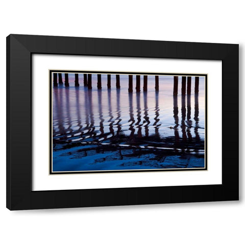 Cayucos Night Black Modern Wood Framed Art Print with Double Matting by Peterson, Lee
