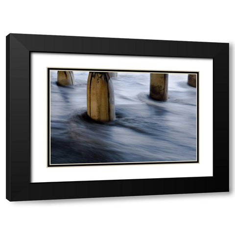 Crystal Pier Black Modern Wood Framed Art Print with Double Matting by Peterson, Lee