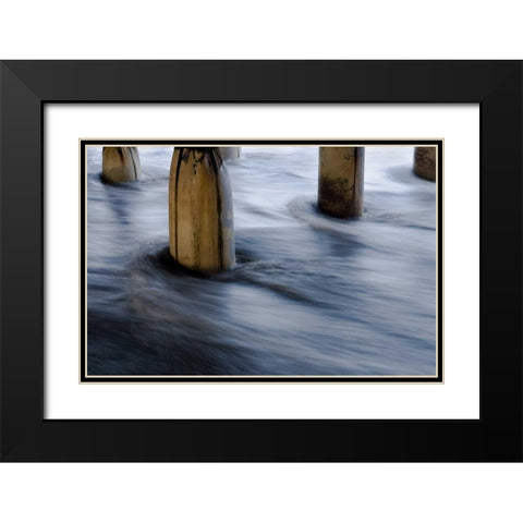 Crystal Pier Black Modern Wood Framed Art Print with Double Matting by Peterson, Lee