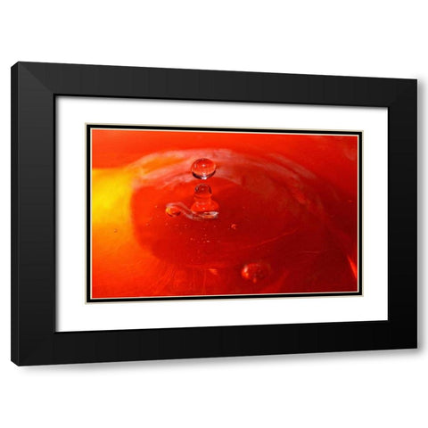 Red Drink Drop III Black Modern Wood Framed Art Print with Double Matting by Putman, Tammy
