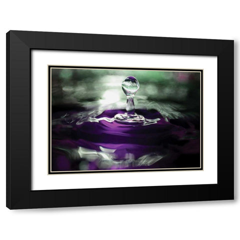 Grape Drink Drop II Black Modern Wood Framed Art Print with Double Matting by Putman, Tammy