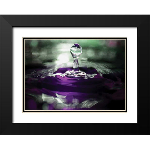 Grape Drink Drop II Black Modern Wood Framed Art Print with Double Matting by Putman, Tammy