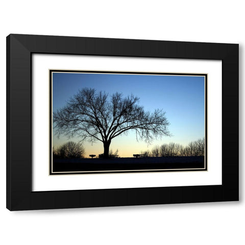 Longview October Sunset Black Modern Wood Framed Art Print with Double Matting by Putman, Tammy