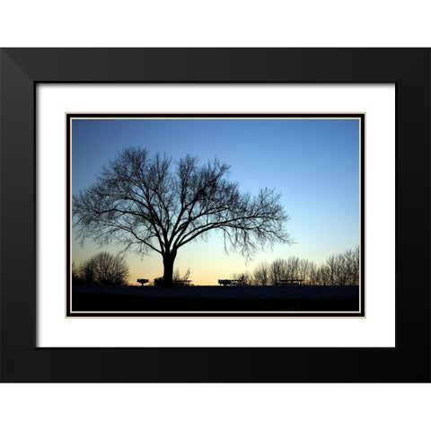 Longview October Sunset Black Modern Wood Framed Art Print with Double Matting by Putman, Tammy