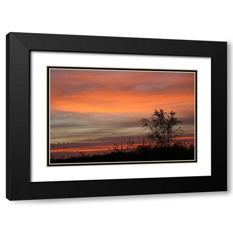 Peaceful Sunset Black Modern Wood Framed Art Print with Double Matting by Putman, Tammy