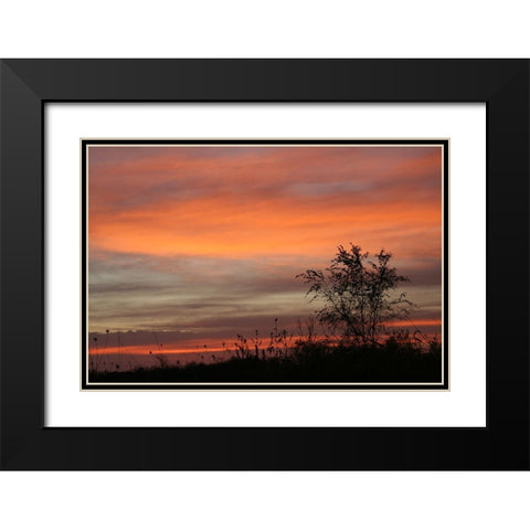 Peaceful Sunset Black Modern Wood Framed Art Print with Double Matting by Putman, Tammy