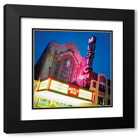 Music Box Theatre Black Modern Wood Framed Art Print with Double Matting by Stefko, Bob