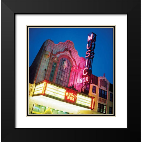 Music Box Theatre Black Modern Wood Framed Art Print with Double Matting by Stefko, Bob