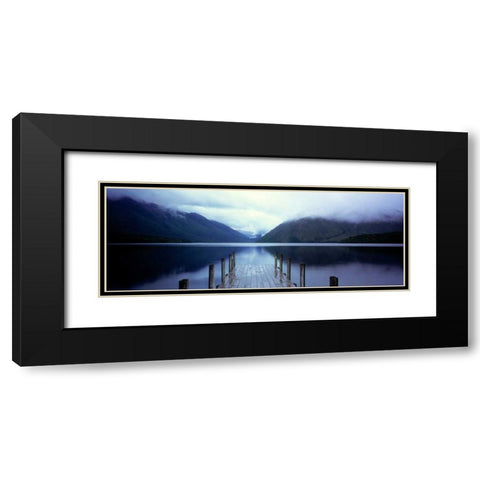 Serene Dock II Black Modern Wood Framed Art Print with Double Matting by Stefko, Bob